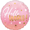 Folieballon Hello World Roze - 43 cm